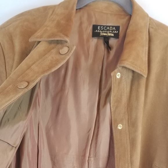 Escada Neiman Marcus Suede Jacket Mustard Brown - Picture 4 of 8
